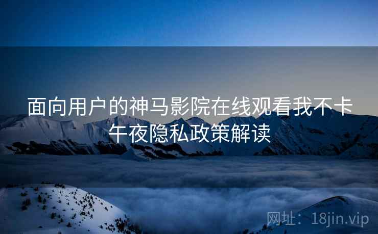 面向用户的神马影院在线观看我不卡午夜隐私政策解读